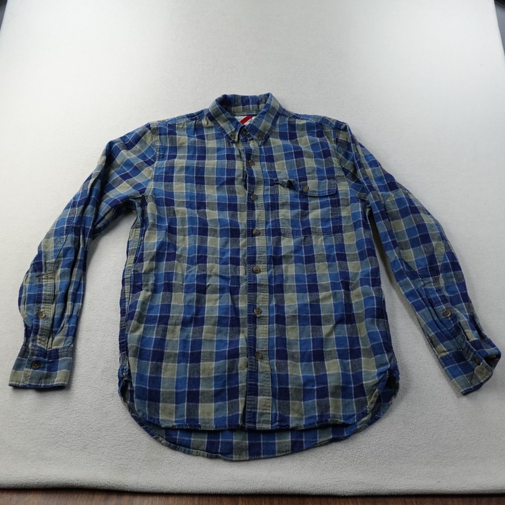 Best Made Co Shirt Mens XS Blue Gray Check Long Sleeve Button Down Linen Preppy